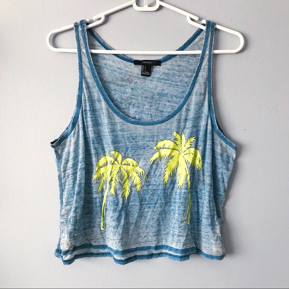 Forever 21 Tropical Crop Top Tank